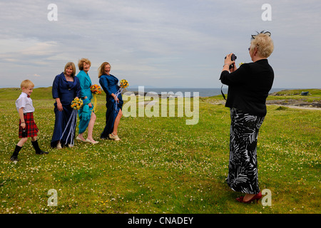 Großbritannien, Schottland, Inneren Hebriden Insel Tiree, traditionelle Hochzeit in Scarinish Stockfoto