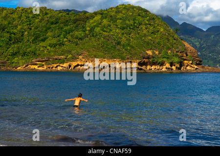 Dominica, Nord-Ost-Bereich der Insel, der berühmte Strand von Batibu Bay, einer der schönsten und wildesten Strand von der Stockfoto