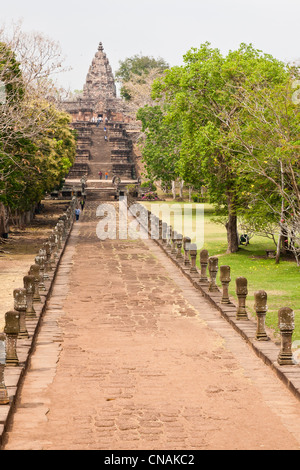 Thailand, Provinz Buriram, Nang Rong, Prasat Phnom-Rung, Khmer-Tempel aus dem 11. Jahrhundert Stockfoto