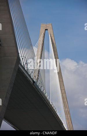 Arthur Ravenel Bridge zwischen Mount Pleasant und Charleston, South Carolina Stockfoto