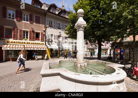 Frankreich, Haute Savoie, Le Chablais, Thonon-Les-Bains, Innenstadt, quadratische Aristide Briand Stockfoto