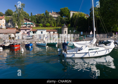 Frankreich, Haute Savoie, Le Chablais, Thonon-Les-Bains, dem Fischerhafen Stockfoto