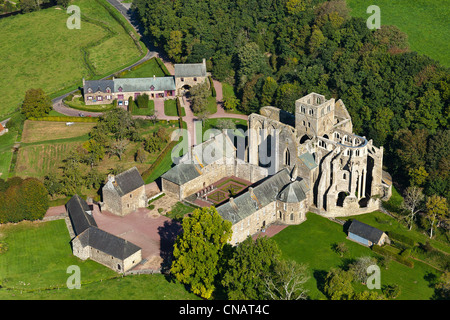 Frankreich, Manche, Hambye, Abtei Notre-Dame de Hambye, Benediktiner-Abtei gegründet im 12. Jahrhundert am Ufer des erstreckt Stockfoto