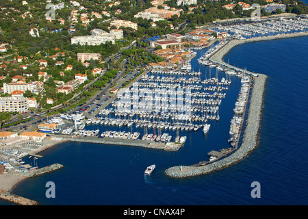 Frankreich, Var, Saint Raphael, Hafen von Santa Lucia (Luftbild) Stockfoto