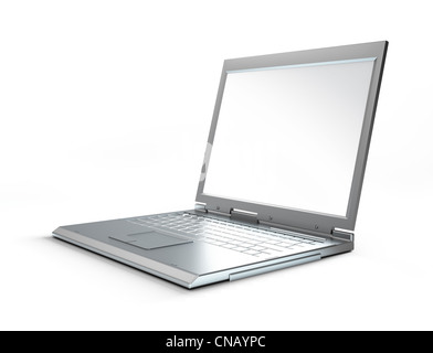Laptop-Computer auf weißem Hintergrund. Stockfoto
