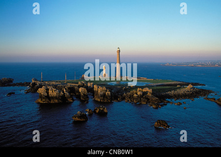 Frankreich, Finistere, Plouguerneau, Ile Vierge im Archipel de Lilia, Ile Vierge Leuchtturm, der höchste Leuchtturm in Europa Stockfoto