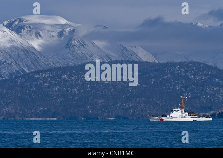 US-Küstenwache Boot in Southeast Alaska, Sommer Stockfoto