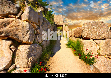 Der Norden Ausfallspforte (Tor) von Mykene archäologischen Sitye (1250 v. Chr). Griechenland Stockfoto