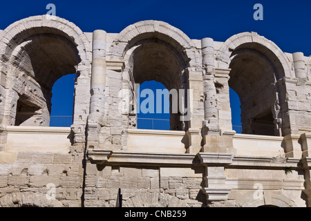 Frankreich, Bouches du Rhone, Arles, Amphitheater, Roman Amphitheatre 80 90 AD, Denkmalschutz, Weltkulturerbe Stockfoto