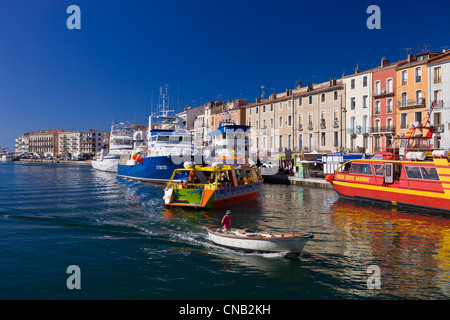 Herault, Sete, Frankreich, Canal Royal, Thunfisch angedockt Stockfoto