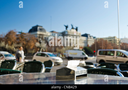 Emperador Carlos V mit Landwirtschaftsministerium Hintergrund. Madrid. Spanien Stockfoto