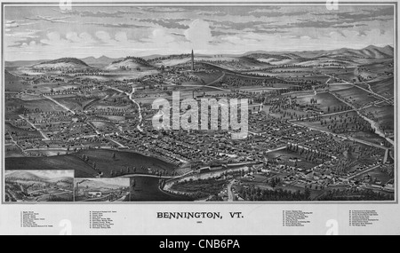 Bennington, Vermont ca. 1887 Stockfoto