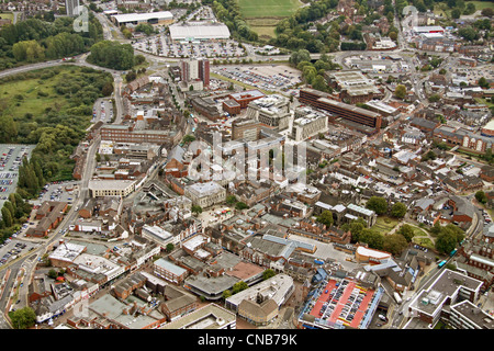 Luftaufnahme von Stafford Stadtzentrum Stockfoto