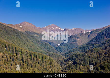 Luftaufnahme, die Suche nach Gold und Granite Creek Drainagen in der Nähe von Juneau, Alaska Southeast, Sommer Stockfoto