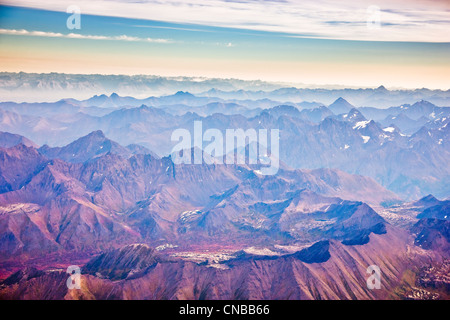 Luftaufnahme der Chugach Mountains, Yunan Alaska, Herbst Stockfoto