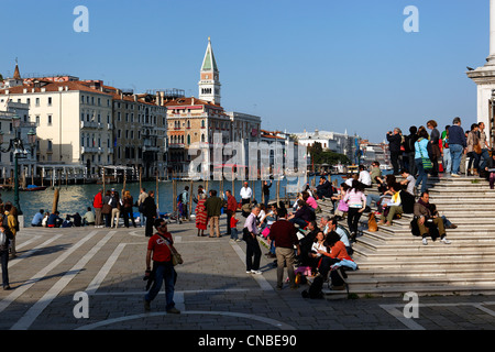 Italien, Venetien, Venedig, Weltkulturerbe der UNESCO, Stadtteil Dorsoduro Platz Campo De La Salute Stockfoto