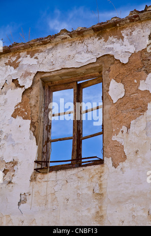 Detail von einem verlassenen Gebäude in Spanien. Stockfoto