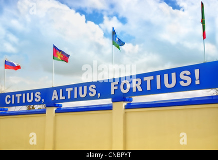 Olympischen Spiele Slogan - Citius Altius Fortius Wörter Stockfoto