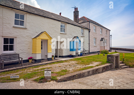 Ehemaligen Hafen Arbeiter Ferienhäuser umgewandelt lassen Sie Ferienhäuser in Charlestown, Cornwall, England, UK Stockfoto