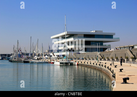 Veles e Vents (Segel und Wind) oder Amerikas Cup Gebäude im Hafen von Valencia Spanien von David Chipperfield Architects Stockfoto