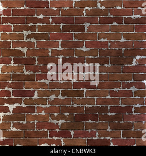 Diese trashigen Ziegel Wand Texturkacheln nahtlos als Muster. Stockfoto