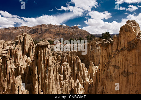 Tal des Mondes, Erosion Landschaft in der Nähe von La Paz, Bolivien, Südamerika Stockfoto