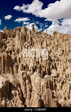 Tal des Mondes, Erosion Landschaft in der Nähe von La Paz, Bolivien, Südamerika Stockfoto