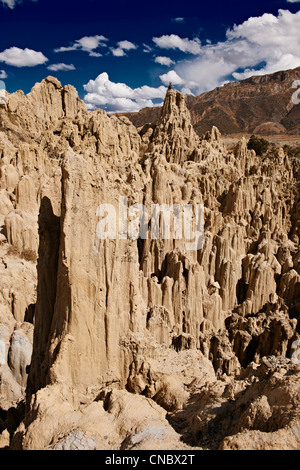 Tal des Mondes, Erosion Landschaft in der Nähe von La Paz, Bolivien, Südamerika Stockfoto