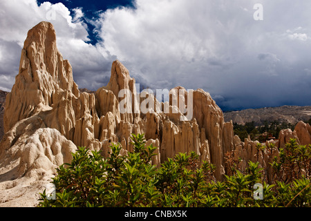 Tal des Mondes, Erosion Landschaft in der Nähe von La Paz, Bolivien, Südamerika Stockfoto