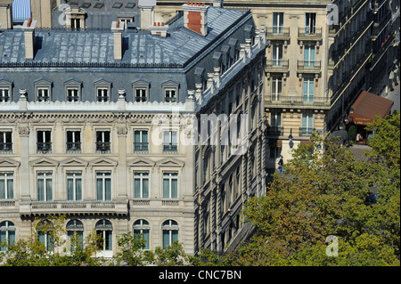 Frankreich, Paris, Haussmann-Art Gebäude am Place de l ' Etoile an der Ecke der Carnot Avenue von oben gesehen die Stockfoto