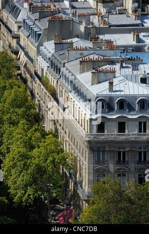 Frankreich, Paris, Haussmann geben Gebäuden der Kleber Avenue gesehen von der Spitze des Triumphbogens Stockfoto