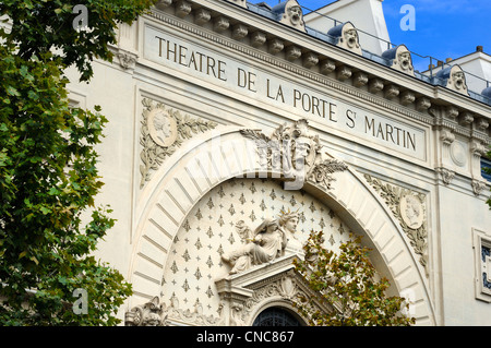 Frankreich, Paris, Theater der Porte Saint Martin auf dem Boulevard Saint-Martin Stockfoto