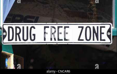 Drogen Sie-freie Zone Zeichen, Brügge, Belgien, Stockfoto