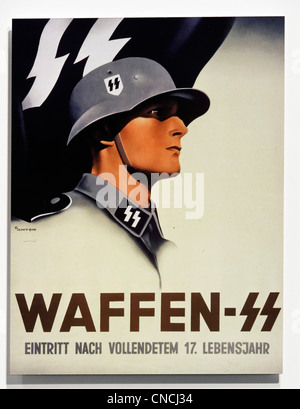 Ein zweites Weltkrieges Waffen-SS recruiting poster Stockfoto