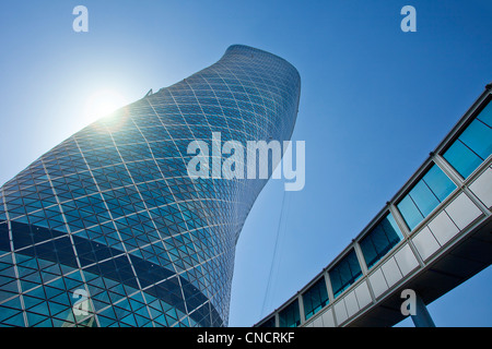 Abu Dhabi, Hyatt Capital Gate Hotel Stockfoto