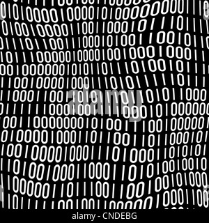 Abstrakte Binärcode Muster von 1 s und 0 s, die sich nahtlos in jede beliebige Richtung Fliesen. Stockfoto