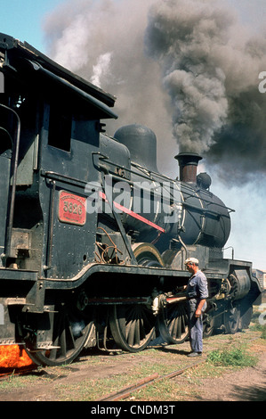 Ein ehemaliger 5'6 '' Buenos Aires & Great Southern Railway 2 Zylinder compound 4-6-0 eingestuft 12A von argentinischen Eisenbahnen. 1979 Stockfoto