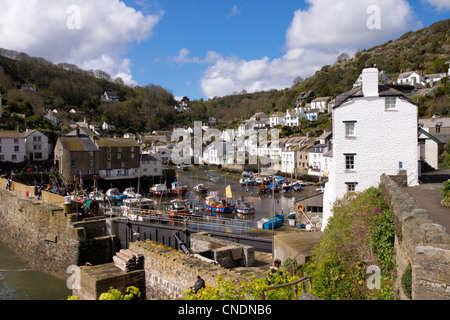 Polperro Dorf und Hafen in South East Cornwall England UK Stockfoto