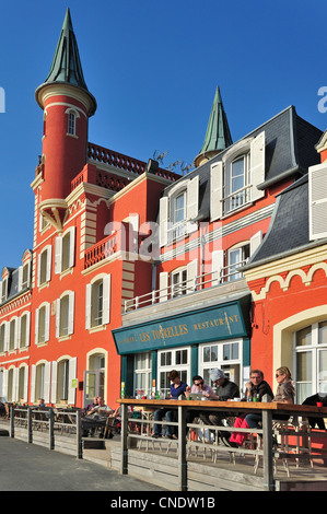 Hotelrestaurant Les Tourelles in Le Crotoy, der Baie de Somme, Côte d ' Opale / d ' Opale, Frankreich Stockfoto