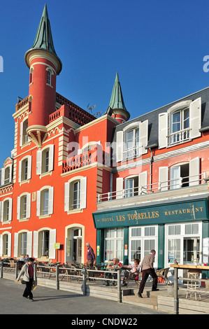 Hotelrestaurant Les Tourelles in Le Crotoy, der Baie de Somme, Côte d ' Opale / d ' Opale, Frankreich Stockfoto