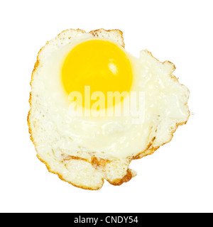 Ein Spiegelei isoliert auf weißem Hintergrund Stockfoto