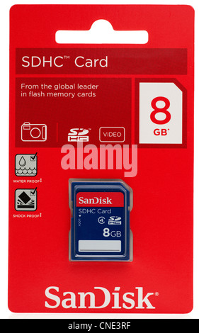 SanDisk 8GB SDHC 4 digitale SD-Karte Stockfoto