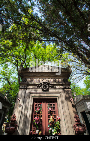 Das Grab von Gioachino Rossini, italienischer Komponist auf dem Friedhof Père Lachaise, Paris Stockfoto