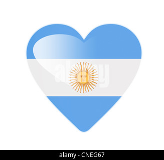 Argentinien 3D herzförmige Flagge Stockfoto