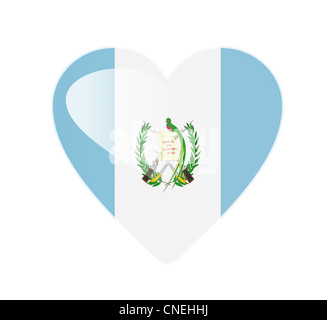 Guatemala 3D herzförmige Flagge Stockfoto