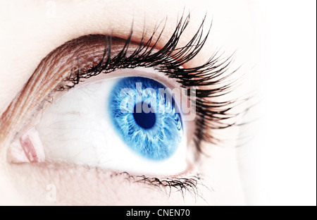 Schöne abstrakte blaues Auge, extreme Nahaufnahme Stockfoto