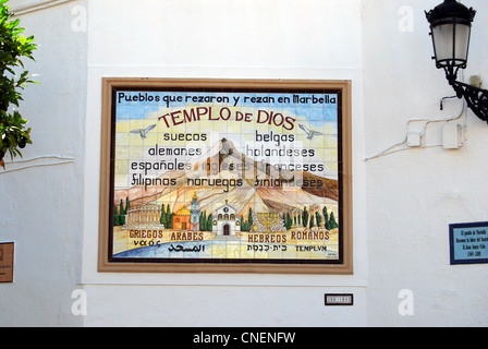 Templo de Dios Altstadt Marbella Zahl 3136 Stockfoto