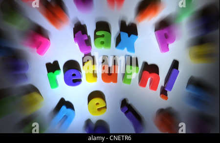 KÜHLSCHRANK MAGNET BUCHSTABEN STEUERERKLÄRUNG! RE EINKOMMENSTEUER ERINNERUNG RENDITEN GELDSTRAFEN IM INLAND REVENUE STEUERN SELBSTEINSCHÄTZUNG FORMEN UK Stockfoto