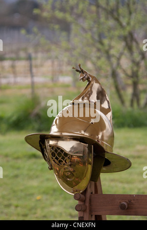 Messing Reproduktion römischer Gladiator Helm Stockfoto