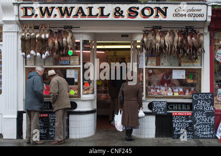 Traditionelle Metzger Shop. Ludlow. shropshire.de Stockfoto